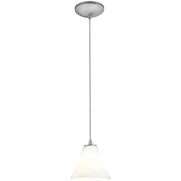 Access Lighting Martini, Pendant, Brushed Steel Finish, White Glass 28004-1C-BS/WHT - main